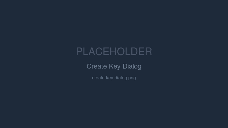 Create key dialog