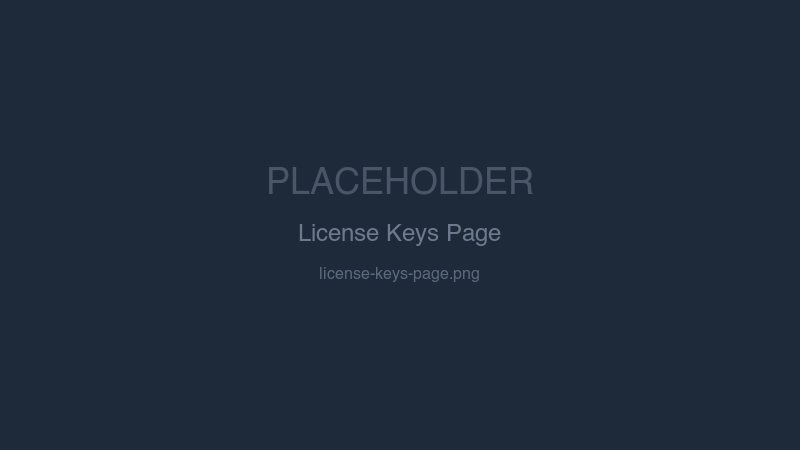 License keys page