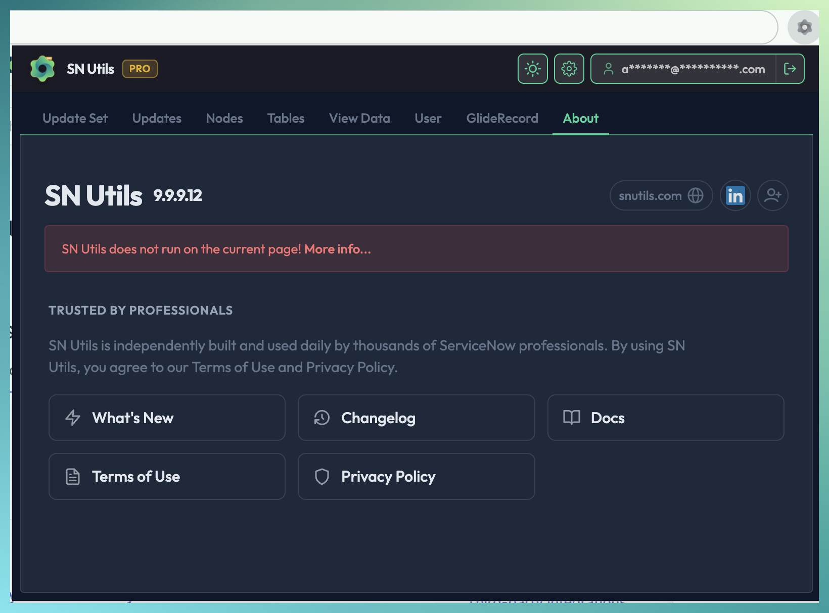 SN Utils does not run message placeholder