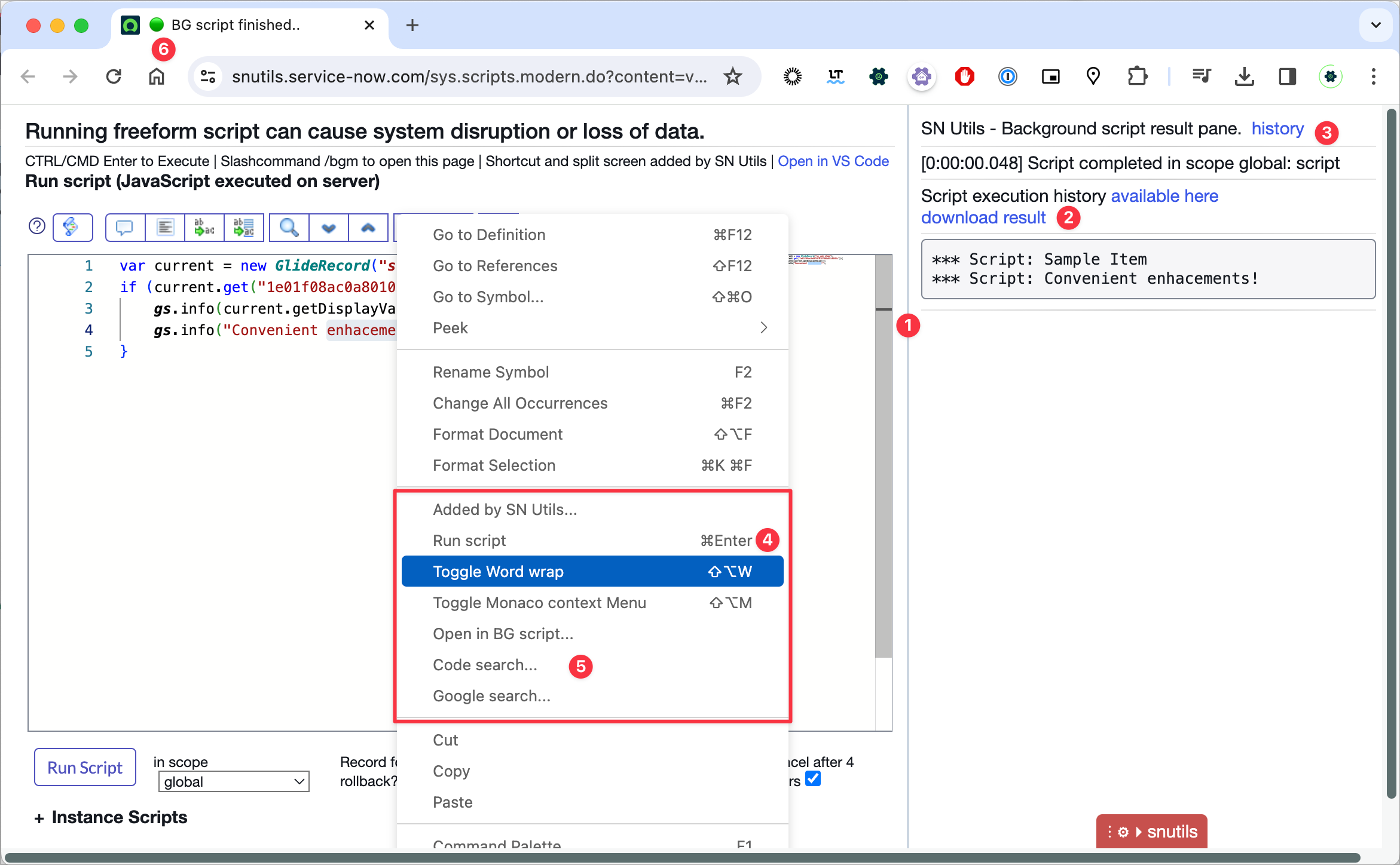 Enhanced Background script