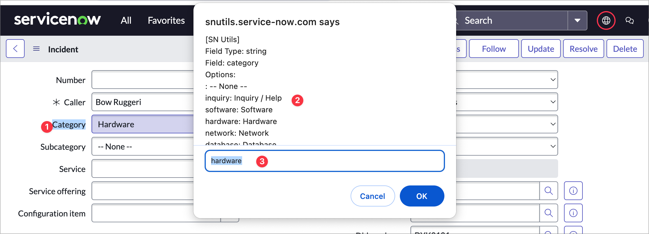 Edit form value via label double click