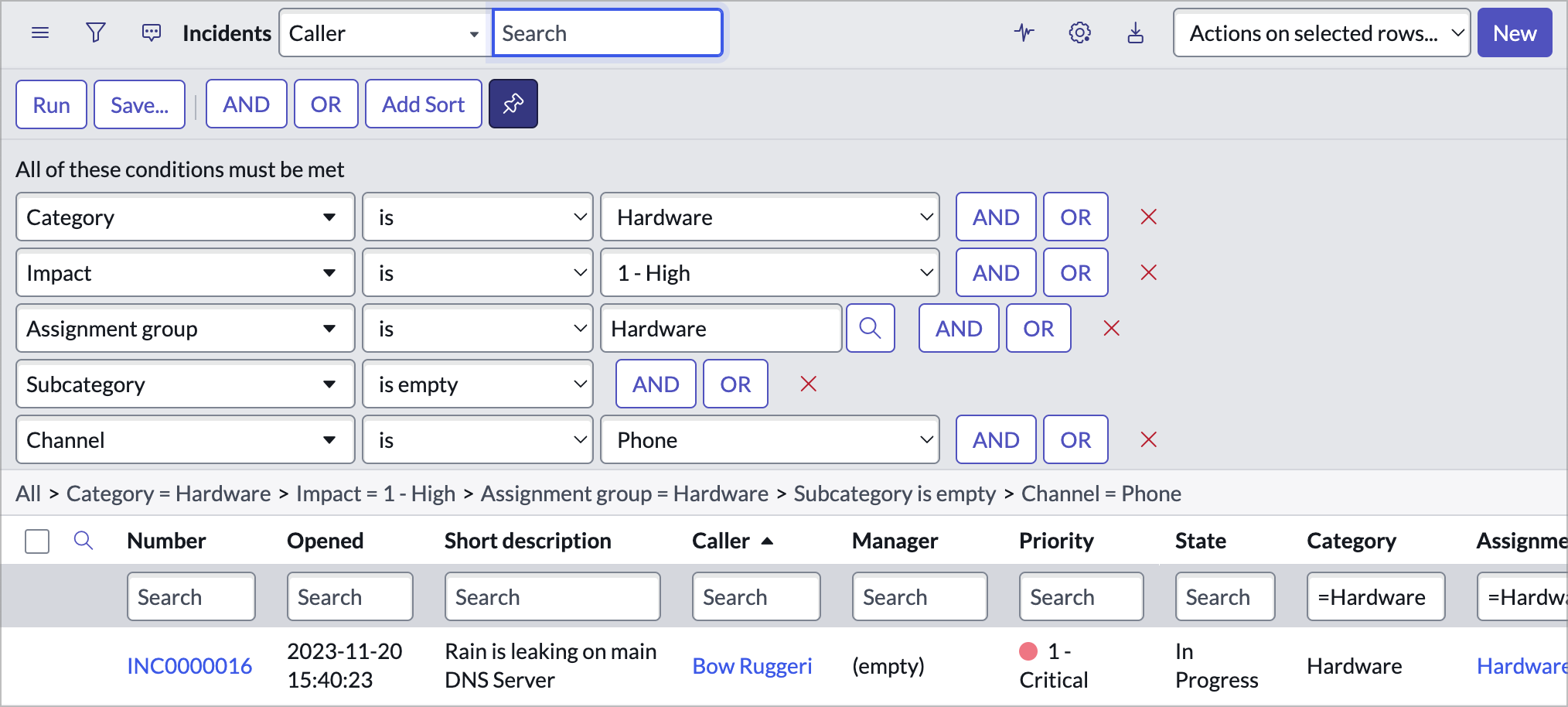 Result from list filter