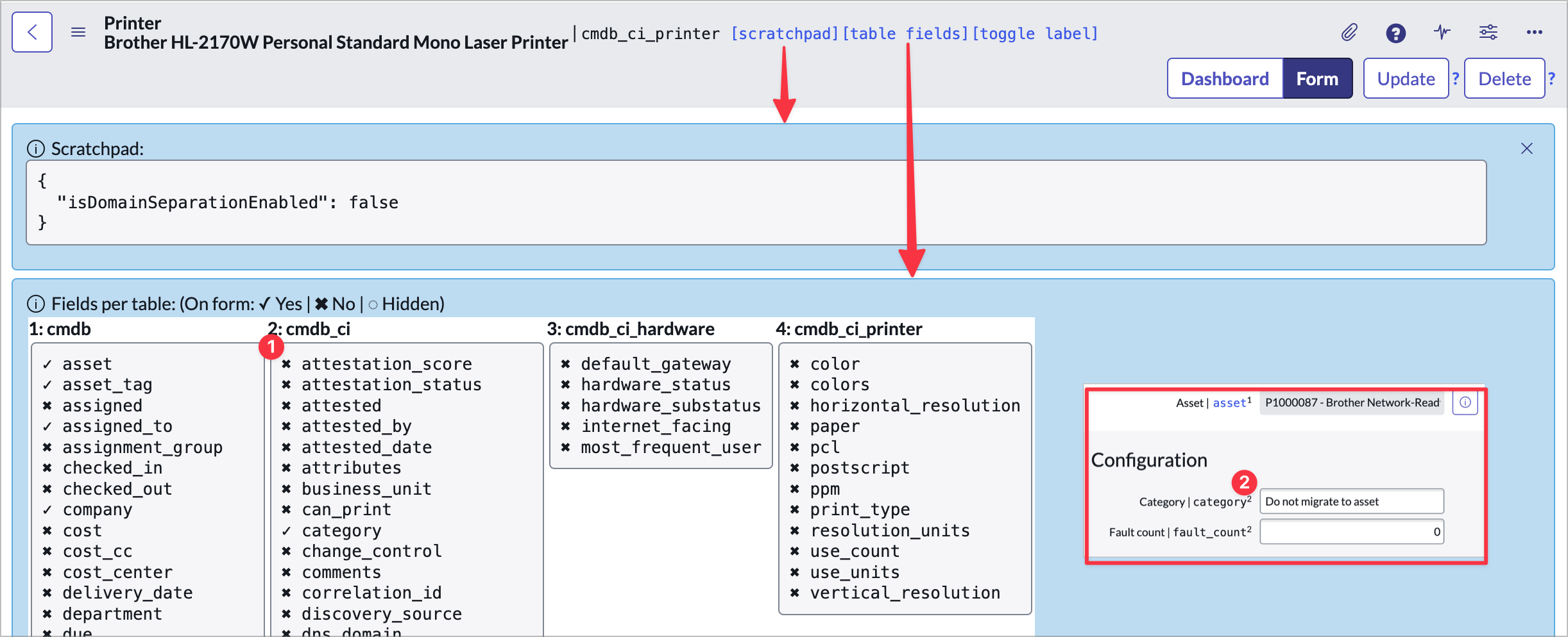 Technical Names Info messages