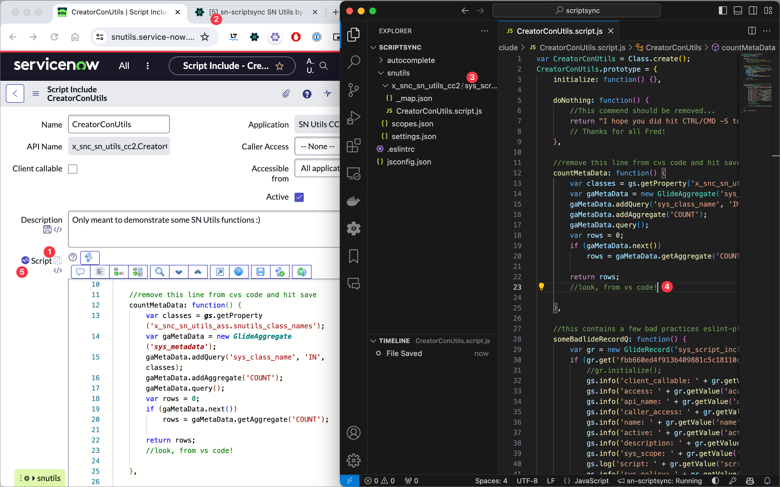 sn-scriptsync in action