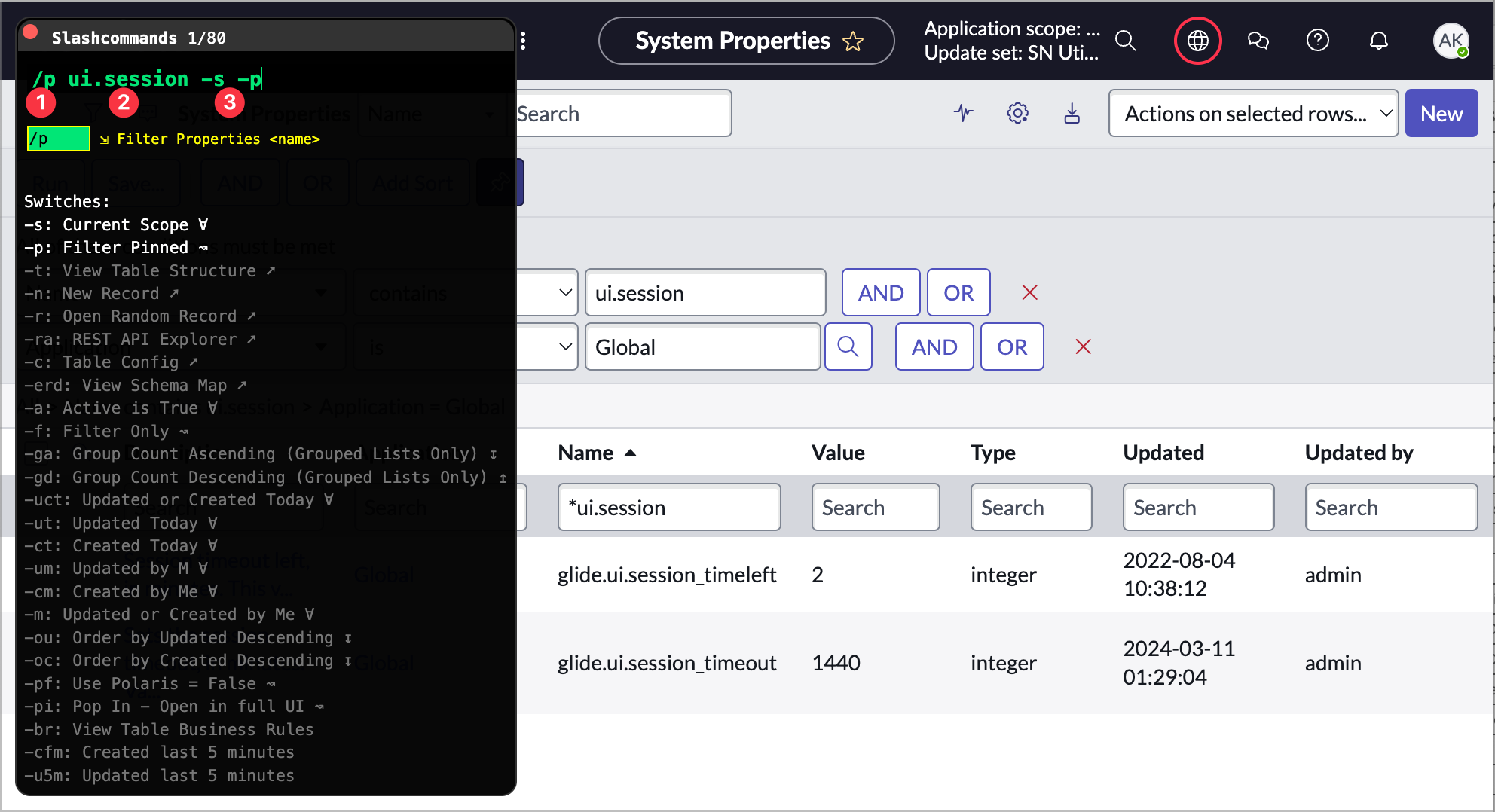 Extra Table Search options