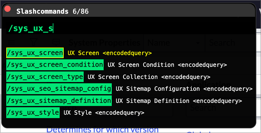 Dynamic table search