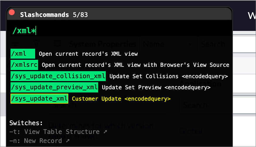 Wildcard table search
