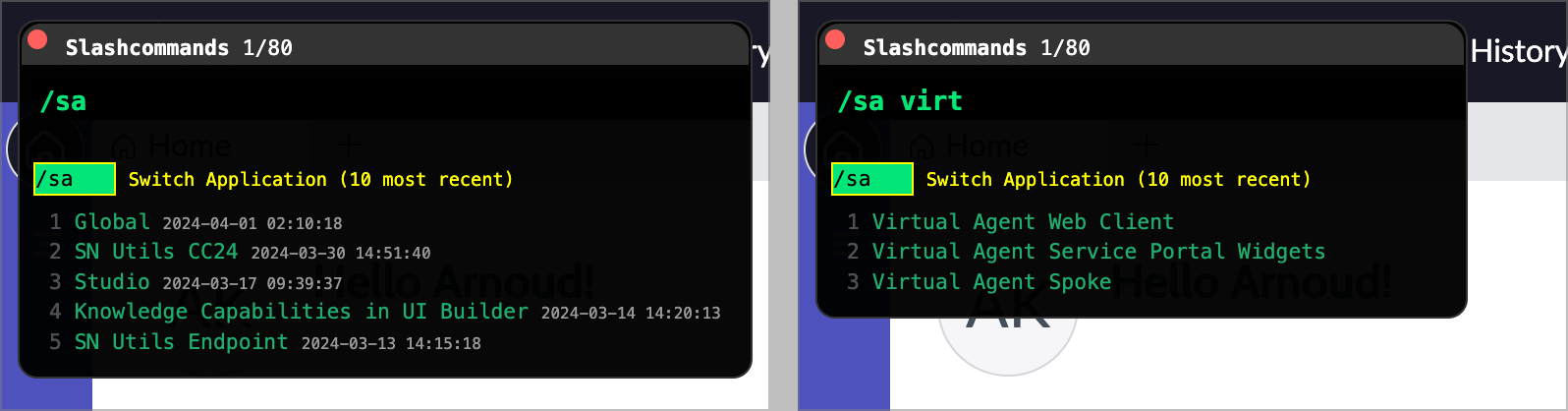 Switch Application scope